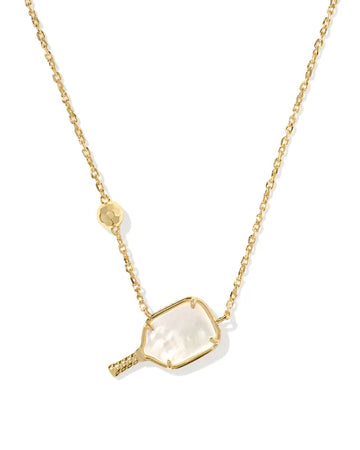 KENDRA SCOTT- Pickleball Short Pendant Necklace in Gold Ivory Mother of Pearl